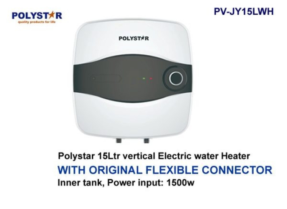 Polystar PV-JY15LWH 15L Electric Water Heater – Vertical, 1500W