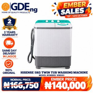 Hisense Top Load Twin Tub 5KG Washing Machine (WSPA503) – Compact & Efficient Laundry