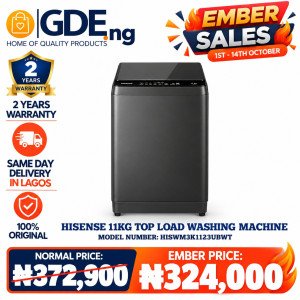 Hisense Top Load 11KG Washing Machine (WT3K1123UB) – Powerful & Family-Friendly Laundry