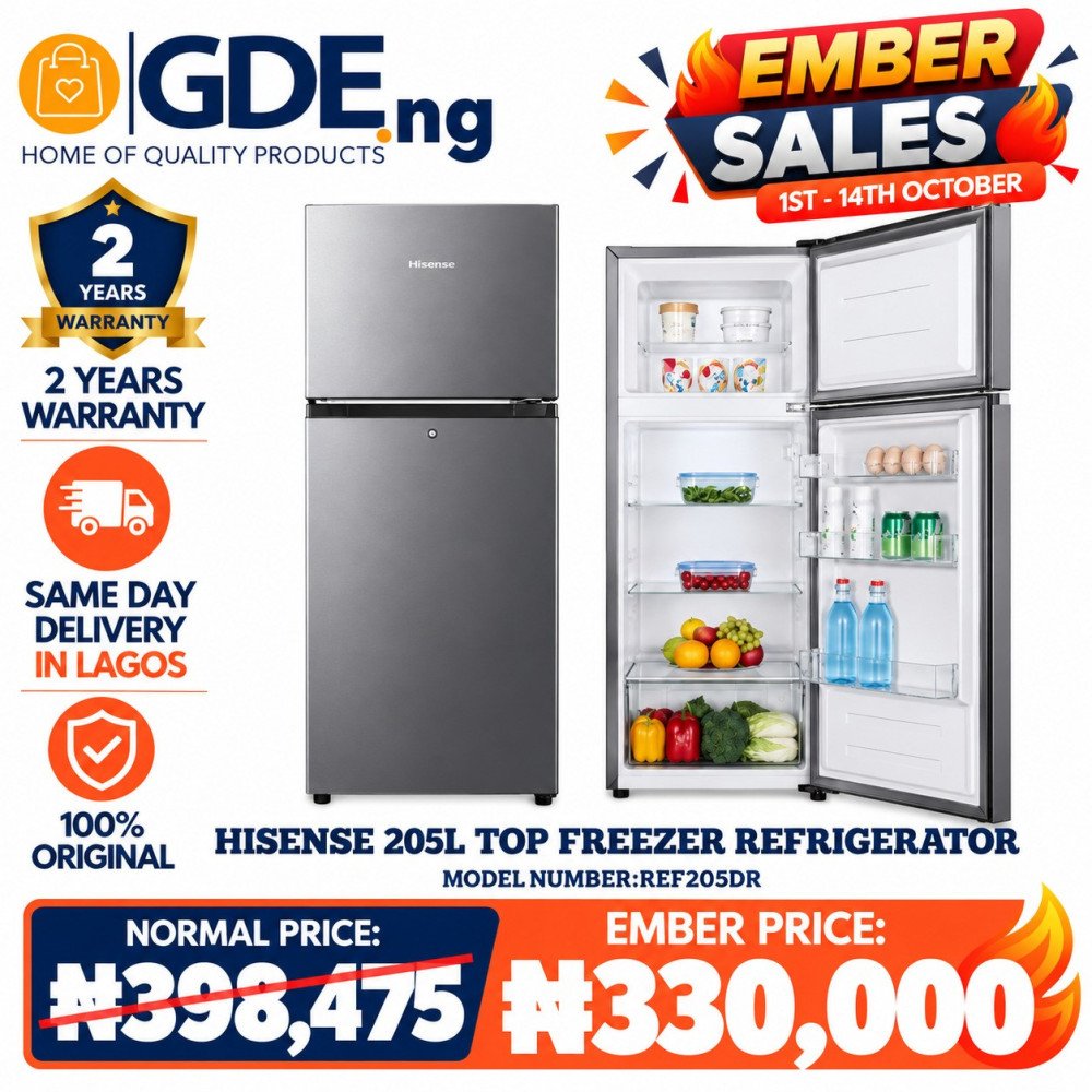 Hisense 205L Top Freezer Refrigerator (205DR) – Low Noise, Energy Efficient, Frost Free