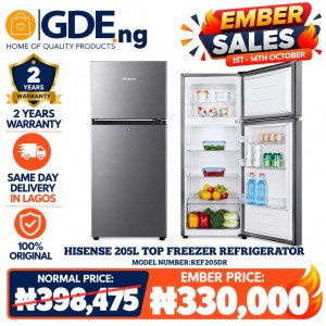 Hisense 205L Top Freezer Refrigerator (205DR) – Low Noise, Energy Efficient, Frost Free