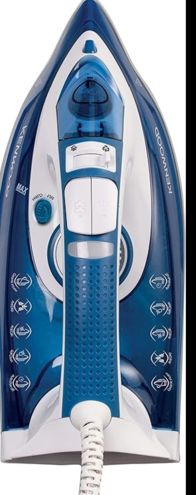 Kenwood 2600W Steam Iron with Ceramic Soleplate & Auto Shut-Off (STP75.000WB) – White/Blue