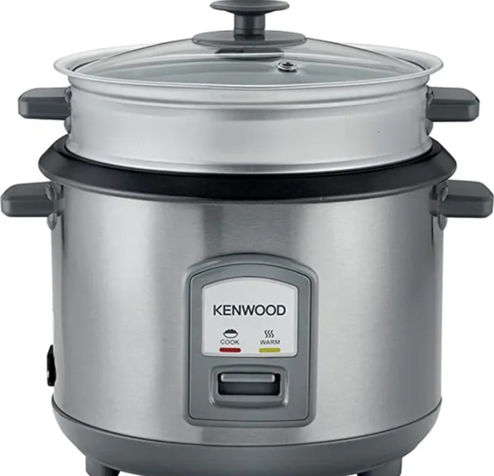 Kenwood 2-in-1 2.8L Rice Cooker with Steamer Basket (RCM71) – Non-Stick Pot, 1000W | Silver